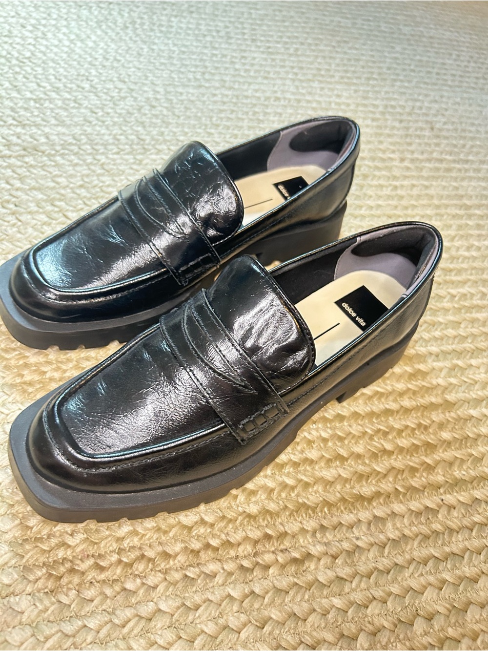 Classic Black Leather Penny Loafers for Women